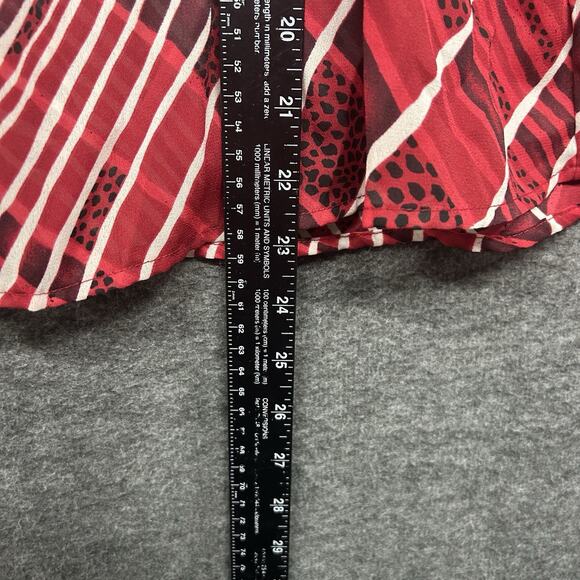 Dressbarn Women's Size Small Red Flared Sleeves Button Up Front Top - Picture 4 of 8